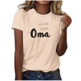 thumbnail image 2 of Mother's Day Summer Clothes Womens Clothes Short Sleeve Tee Mom/Mama Letter Printed Casual Base T Shirts Loose Fit (L, Beige 11), 2 of 4