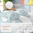 thumbnail image 2 of 3 Piece Clouds Duvet Cover Set Queen Size, Microfiber Comforter/Quilt Cover with Corner Ties and 2 Pillowcases, Cartoon Blue Sky Minimalist Aesthetic All Season Soft Bedding with Zipper Closure, 2 of 8