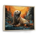 thumbnail image 2 of Designart "Seal Sea Lion Marine Charm I" Animals Floater Framed Wall Art Print, 2 of 7