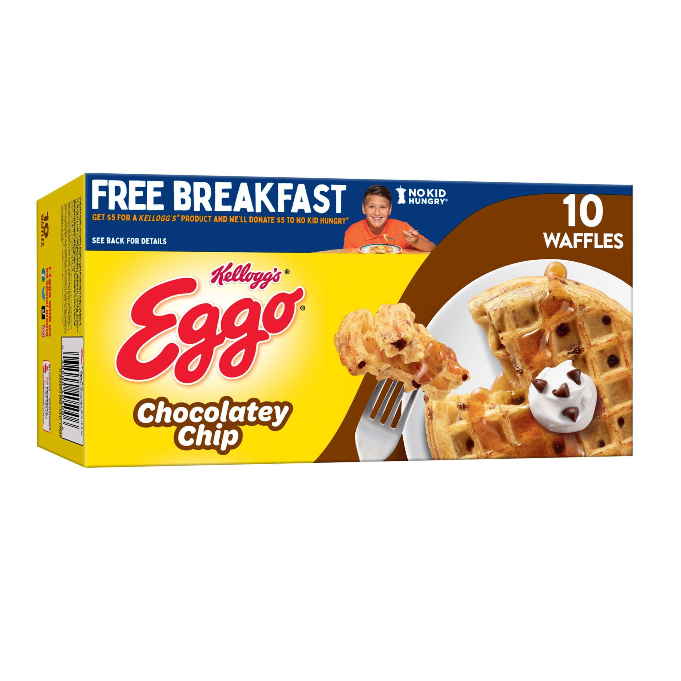 Eggo Chocolatey Chip Frozen Waffles, 12.3 oz, 10 Count (Frozen)