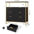 thumbnail image 6 of Homfa 6 Drawer Dresser, Modern Storage Chest, Storage Cabinet for Living Room, Black Gold, 6 of 9