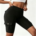 thumbnail image 6 of High Waist Cargo Biker Shorts For Women Summer Fall Tummy Control Athletic Workout Yoga Shorts, S-XXL, 6 of 6