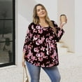 thumbnail image 4 of Womens Plus Size Tunics Tops 3/4 Sleeve Shirts Floral Blouses Loose Fit Pleated Tops, 4 of 7