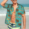 thumbnail image 4 of Cauagu Cute Animals Print Hawaiian Shirt for Men,Casual Short Sleeve Button Down Shirts Summer Beach Men's Regular-Fit Short-Sleeve Print Shirt -Medium, 4 of 6