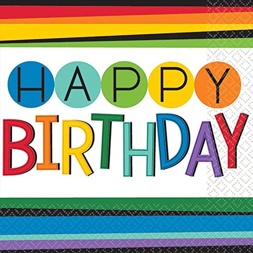 Rainbow Birthday Beverage Napkins (16 ct)