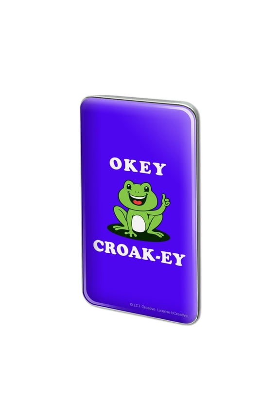 Okey Croak-ey Dokey Frog Funny Humor Metal Rectangle Lapel Hat Pin Tie Tack Pinback