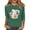 AB44 Dark Green, variant on Bainana Halloween 3/4 Sleeve Tshirts For Womens Ghost Print Crew Neck Fall Tops Soft Lightweight Ladies Theme Party Casual Tees Size L