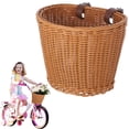 thumbnail image 1 of Kids Bicycle Handlebar Basket, Bicycle Hanging Basket with Adjustable PU Belts, Weatherproof Hand-Woven Rattan Storage Basket, Kids Bicycle Accessories, 1 of 6