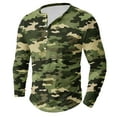 thumbnail image 2 of Dagegui Mens Camouflage Henley Shirts Long Sleeve Crew Neck Button T-Shirts Big and Tall Slim Fit Sport Shirt Camo Outdoor Hiking Tees Tops Army Green XL, 2 of 4