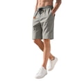thumbnail image 3 of Men's Drawstring Pockets Elastic Waist Shorts for Casual Beach Gray L, 3 of 9