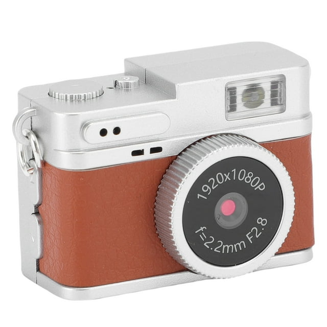Cámarae Digital Retro, 1080p FHD, Pantalla A Color de 0,96 Pulgadas, Llavero, Grabador de Vídeo Compacta Confocque Autico, Flash y 6 Filtros para Viajes.