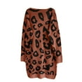thumbnail image 5 of Fesfesfes Women Sweaters Long Sleeve Long Cardigan Leopard Printed Robe Tops Ladies Coats Blouse Tops with Pocket Under $10, 5 of 5