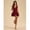 Burgundy, variant on Burgundy Women's Solid Color Deep V-Neck Ruffle Hem Sleeveless Dress,