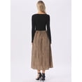 thumbnail image 3 of DARING DIVA Women's Maxi Long Sleeve Flowy Vintage Casual Floral Dress M Black Khaki, 3 of 5
