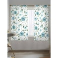 thumbnail image 5 of Sheer Curtains 63 inches Long, Farmhouse Flower Country Light Blue Floral Leaf Texture Light Filtering Sheer Window Curtains Rod Pocket Voile Drapes for Bedroom Living Room, 52"W x 63"L 2 Panels, 5 of 7