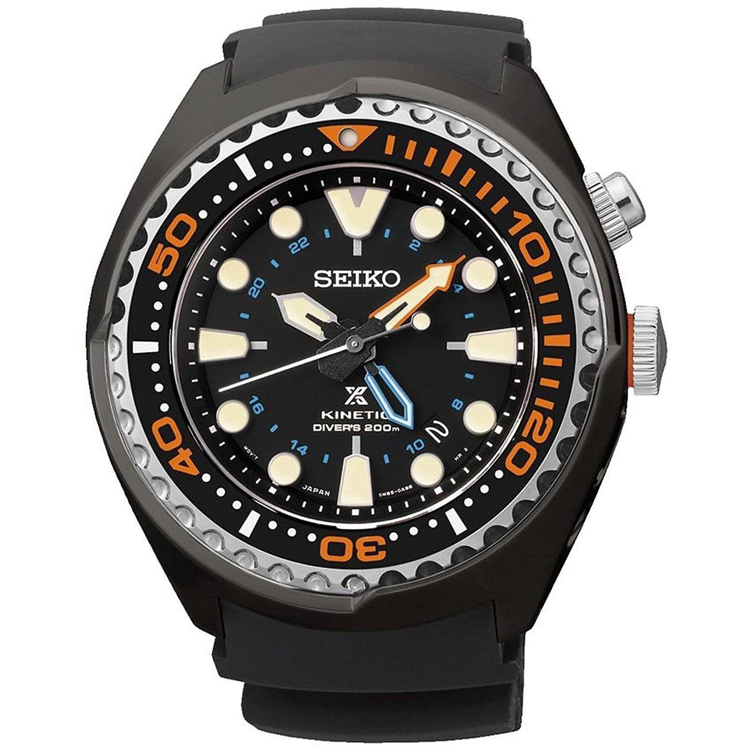 Seiko Men's 48mm Black Polyurethane Band Steel Case Automatic Analog Watch  SUN023P1 