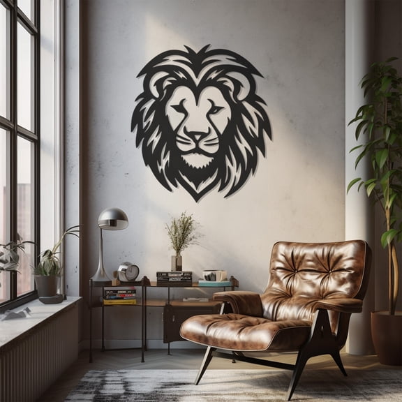 LaModaHome Exclusive Geometric Lion Head Silhouette Metal Wall Art – Durable & Artistic Metal Wall Art for Home and Office Decor, Perfect for Any Interior Design Aesthetic