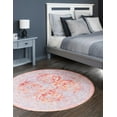 thumbnail image 4 of Unique Loom Timeless Collection Area Rug - Thaddeus (5' Round Rust Red/Gold), 4 of 9