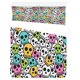 thumbnail image 1 of Juego de ropa de cama de 3 piezas ABPHQTO Funda de edredón calaveras rosas y amarillas tamaño doble, 1 of 4