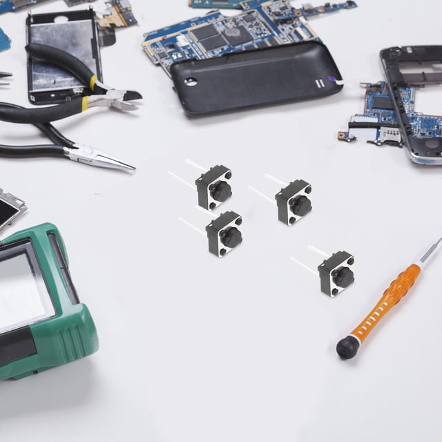 FOMIYES 100Ud Interruptor Táctil Plástico Negro Momentáneo Para Proyectos Electrónicos Y Pcb