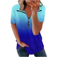 thumbnail image 1 of Blusa con estampado de manga corta y cuello vuelto informal y cómoda a la moda para mujer OAVQHLG3B Store  lin121212, 1 of 4