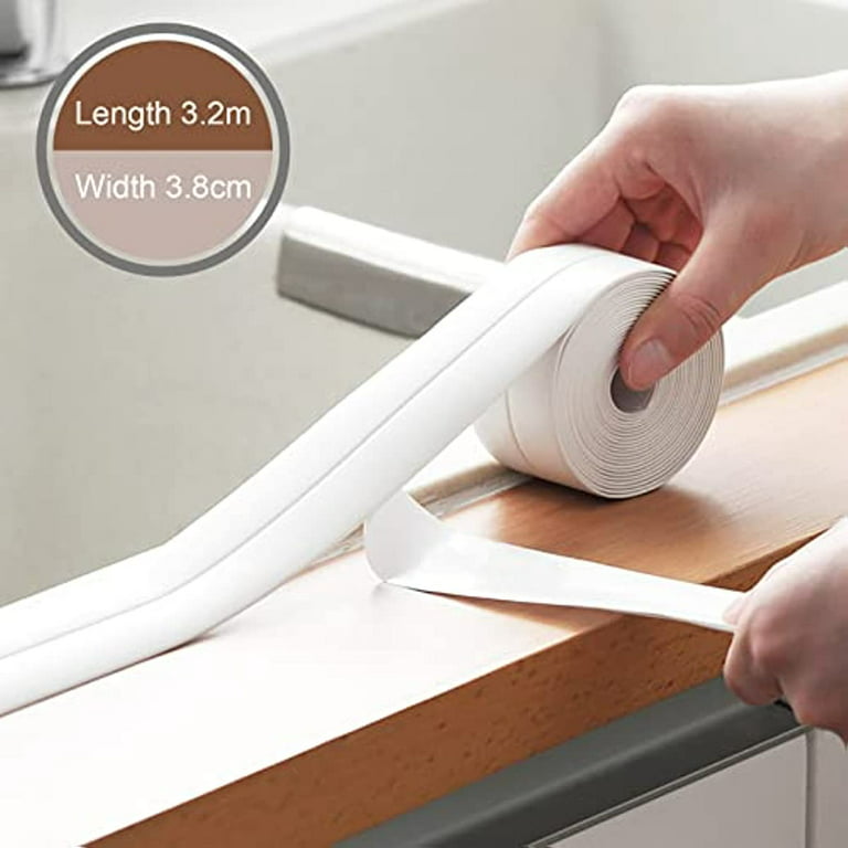 Bathroom Bathtub Seal, Self-adhesive Sealing Waterproof Silicone Tape for  Sink, Kitchen Countertop, Shower, Toilet and Wall Corners (1.5 X 10.5FT ,  White) 