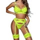 thumbnail image 1 of Sexy Lingerie Set For Women 4 Piece Bra And Panty Set With Garter Belt Strappy Lingerie Set With Thigh CuffsL, 1 of 5