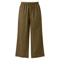 thumbnail image 6 of KPOPLK Barrel Pants for Women Hidden Elastic Quick Dry Cargo Pant Travel Crop Ankle Wide Leg Golf Trousers with Pockets Size XL,Brown, 6 of 8