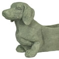thumbnail image 2 of Zeckos Grey Stone Finish Dachshund Dog Indoor Outdoor Planter, 2 of 10
