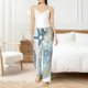 thumbnail image 4 of Fotbe Algae Corals and Seashells Pantalones de Pijama para Mujer, Pantalones de Dormir, Pantalones Pj con Cordón y Bolsillos-Small, 4 of 6