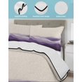 thumbnail image 4 of Quilts Full Size, Purple Beige Ombre Soft Comforter Bedding Set for Bed, Minimalist Ocean Waves Linen Lightweight Quilted Bedspread with Pillow Cover(2 Pieces) for All Season, 78x90 Inch, 4 of 6