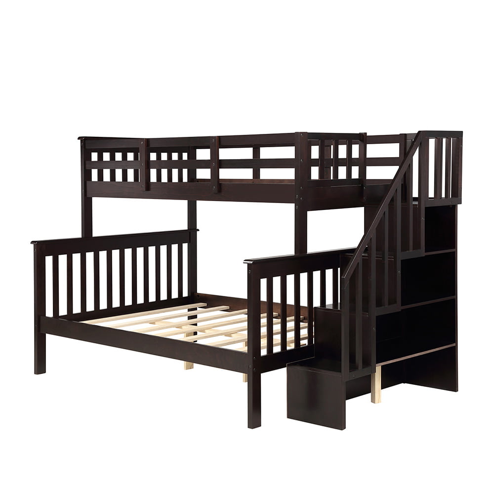 Private Jungle Stairway Twin Over Full, Toddler Bed Rails For Bunk Beds