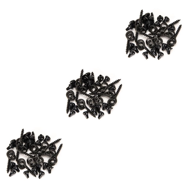 Eigraketly Tope de gancho Carp Shank Beads Stopper Cobre Swivels Cebo Tornillos con anillos ovalados Set Terminal de pesca Aparejos Rigs Black Type1 NO1 Eigraketly CBP226642