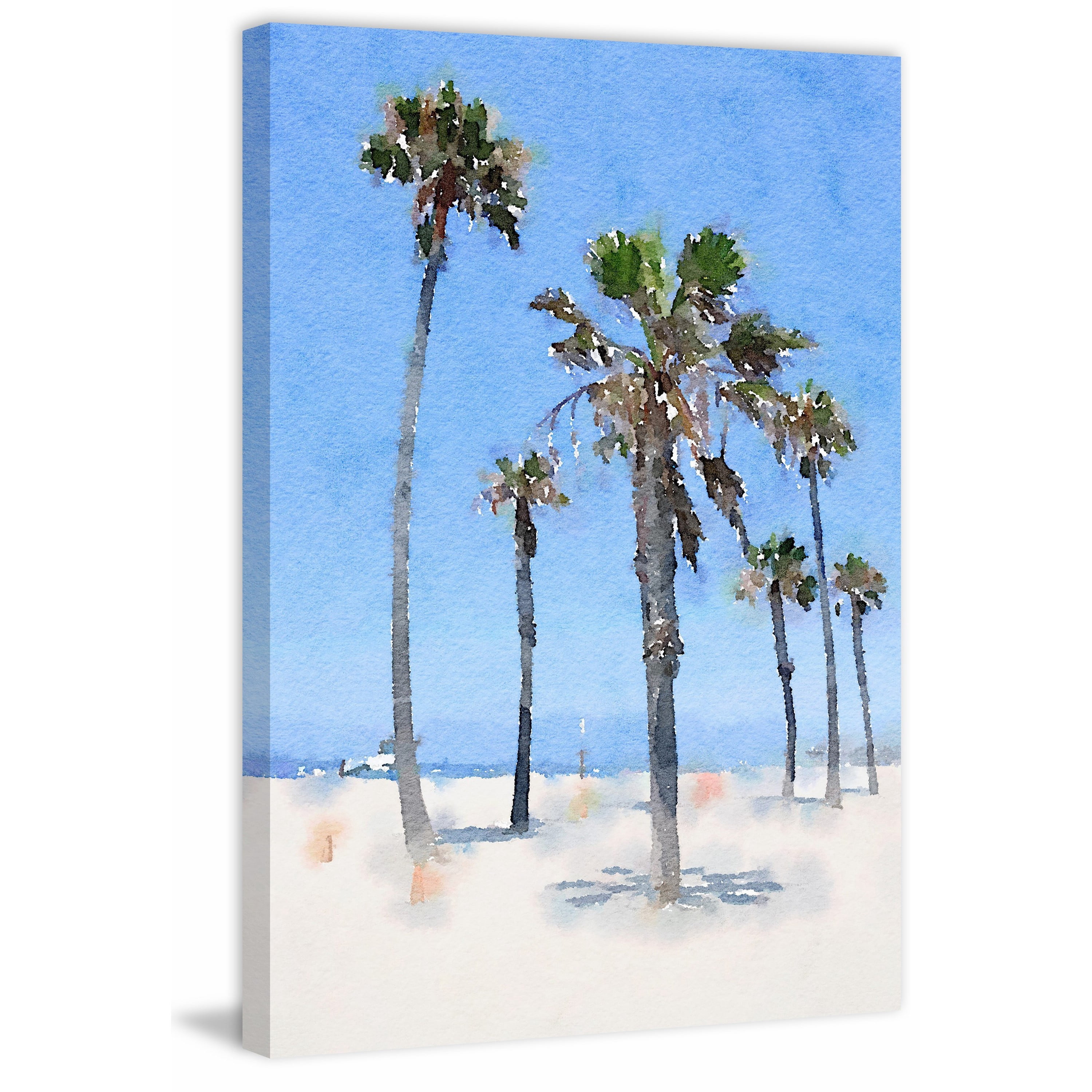 "Palms on the Beach" Painting Print on Wrapped Canvas