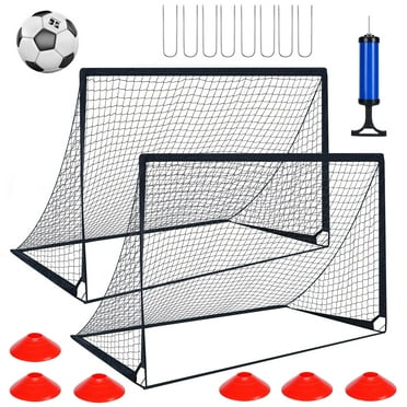 WFUN Set of 2 Portable Soccer Goals for Kids & Youth, Practice Soccer Net Soccer Training Equipment for Backyard Fun & Training