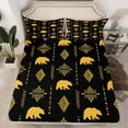 thumbnail image 2 of Feelyou Hippie Bear Teens Twin Sheet Sets, Yellow Damask Aztec Bedding, 3pcs, 2 of 7