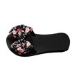 thumbnail image 2 of Viluyesy Womens Slide Sandals, Slip On Floral Bow Open Toe Casual Beach Flatform Slippers Black, 2 of 9