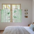 thumbnail image 3 of Green Flowers Kitchen Curtain for Berdoom Living Room Cafe 45 Inch Length, Spring Floral Elegant Pastoral Botanical Tiers Curtains Light Filtering Drapes Window Treatment 2 Panels 52"Wx45"L, 3 of 8