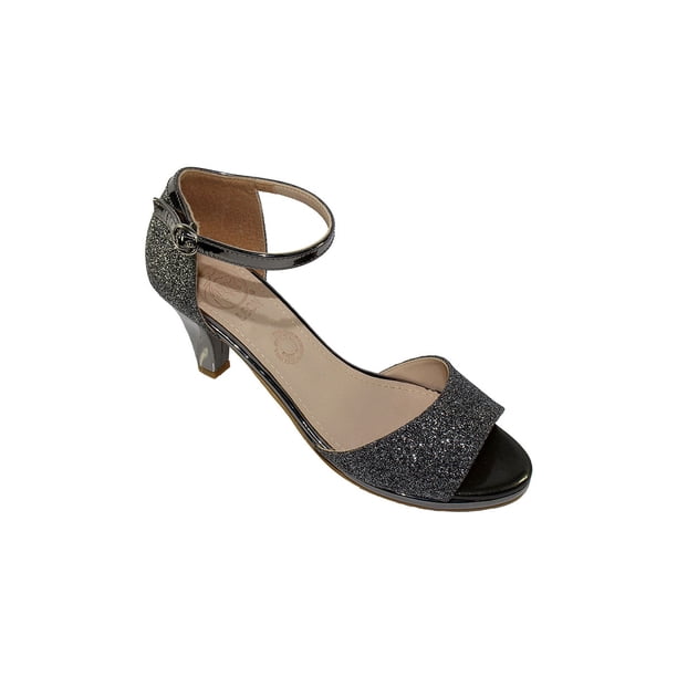 SANDALIAS TACONES VESTIR LEON DAMA MUJER GRIS GLITTER 048 LEON 48