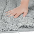 thumbnail image 3 of Unique Bargains Non Slip Bath Mat Geometry Bathroom Rug Absorbent Mat Microfiber Bath Rugs Light Gray 16" x 24", 3 of 6