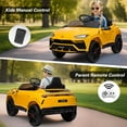 thumbnail image 4 of Rock Wheels Licensed Lamborghini Urus Ride On Truck Car Toy, 12V Battery Powered Electric 4 Wheels Kids Toys w/ Parent Remote Control, Foot Pedal, Music, Aux, LED Headlights, 2 Speeds (Yellow), 4 of 9