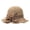 Khaki, variant on Versatile Retro Woven Handmade Straw Hat with Ruffled Bow, Summer Bucket, Women French Sun Hat Foldable Breathable