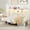 White, variant on Amolife Twin Size Metal Daybed with Charging Station & LED Lights, Shelf Headboard, Under-Bed Storage, Vintage Daybed Frame, No Box Spring Needed, White