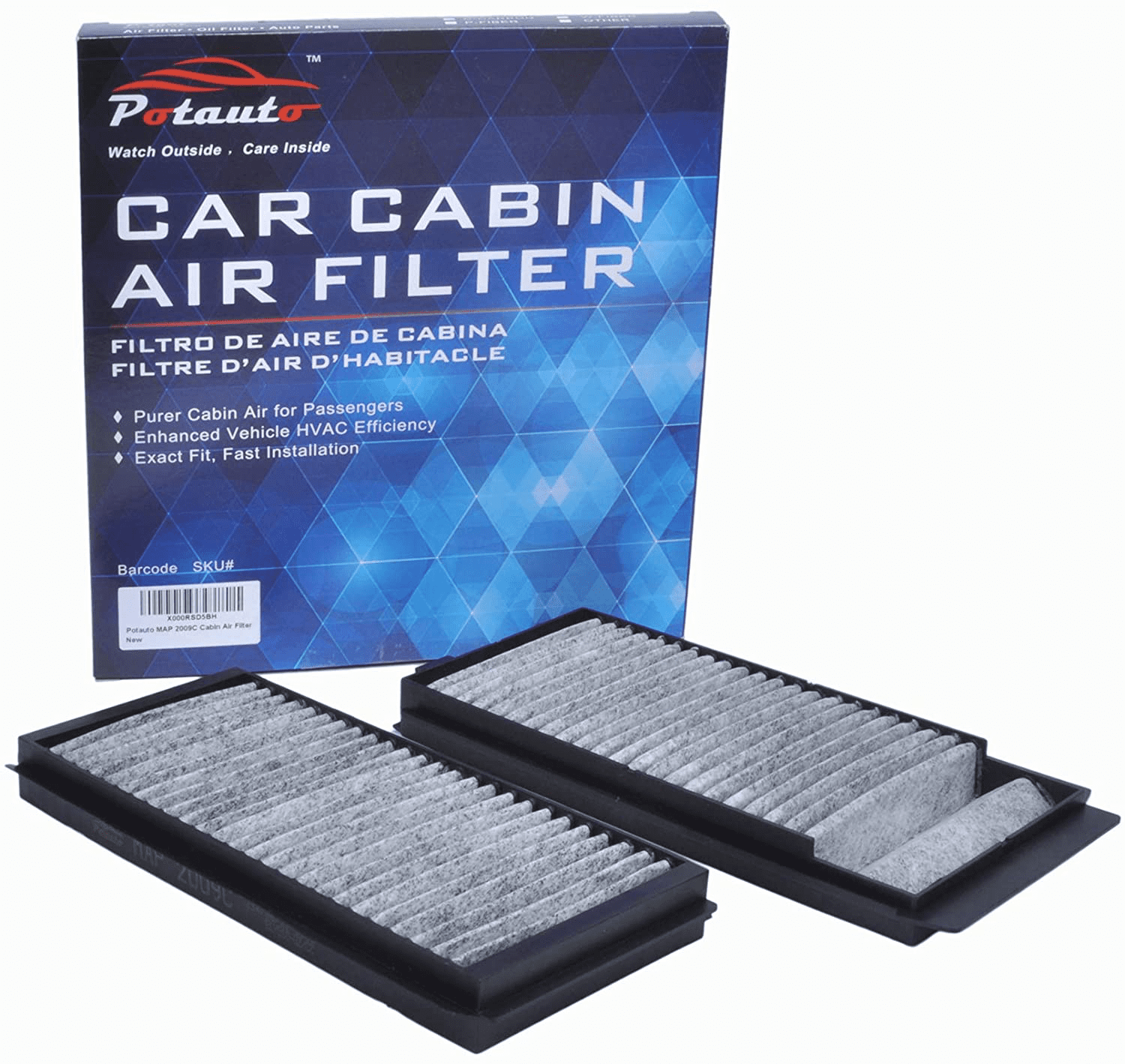 POTAUTO MAP 1021W Cabin Air Filter Replacement compatible for BUICK CADILLAC SAAB CHEVROLET 