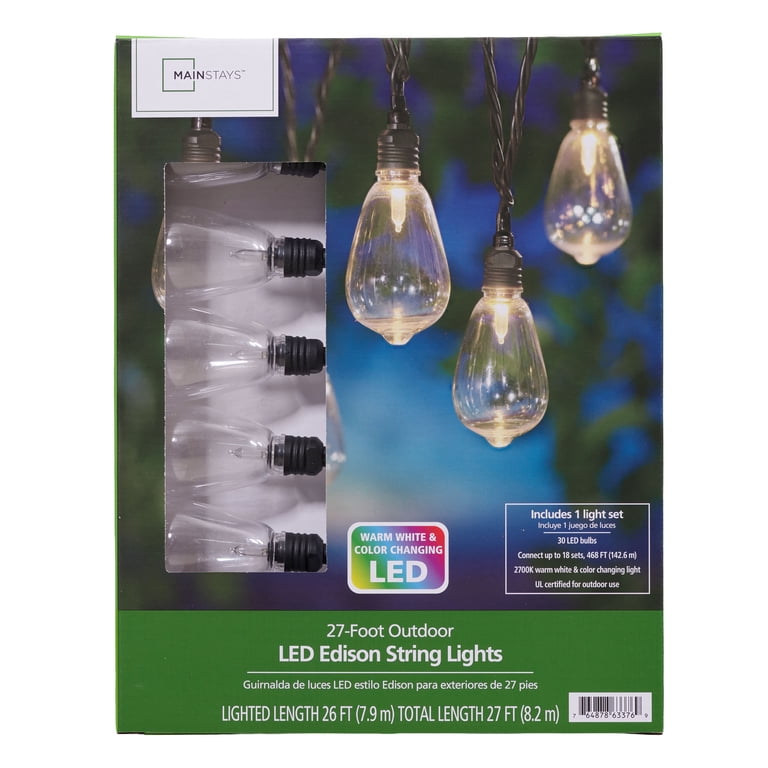 Mainstays 30-Count Color-Changing LED Edison String Lights photo 8