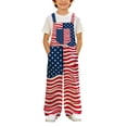 thumbnail image 5 of Yuncity USA Anniversary 250 Years Boys Girls Overalls 4Th Of July Adjustable Straps Jumpsuit American Flag Summer Breathable Outdoor Daily Wear Kids Patriotic Romper Clothes Size 10-11 Years Navy, 5 of 6