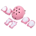 thumbnail image 2 of 7 Uds. Rodilleras para casco para niños, coderas, muñequeras, equipo de protección deportivo para monopatín al aire libre, patinaje sobre ruedas, patinaje sobre hielo, color rosa, 2 of 5