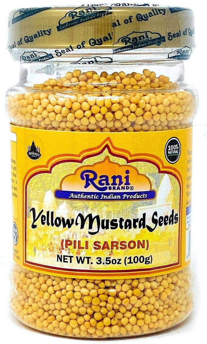 Rani Yellow Mustard Seeds Whole Spice 3.5oz (100g) ~ All Natural | Vegan | Gluten Friendly | NON-GMO | Indian Origin