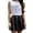 Black, variant on Women's Fashion High Waist Pleated Solid Color Short Skirt Loose Sequin Skirt High Waist Pencil Skirt A Line Mini Skirt Daily-Wear Flowy Shiny Glitter Mini Short Skirts Club Party Black L