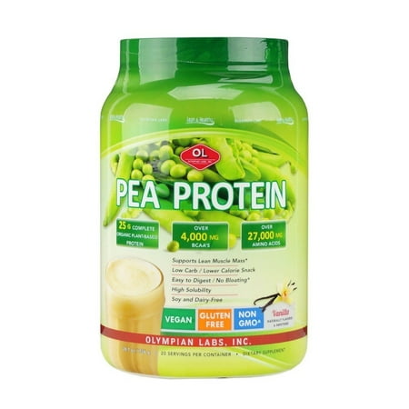 Olympian Labs Pea Protein Powder, Vanilla, 25g Protein, 1.7lb, 26.7oz